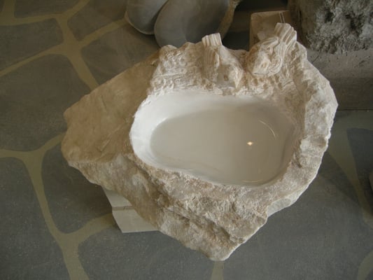 Vogelbädli Carrara Marmor Naturstein