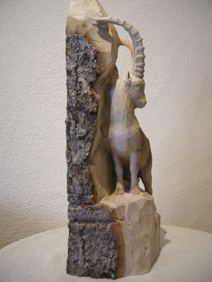 Steinbock Holzfigur