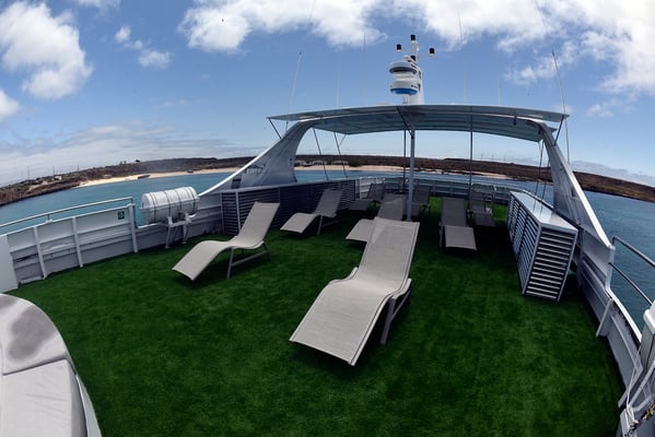 Sundeck of the boat Galaxy Diver II - Galapagos Shark Diving