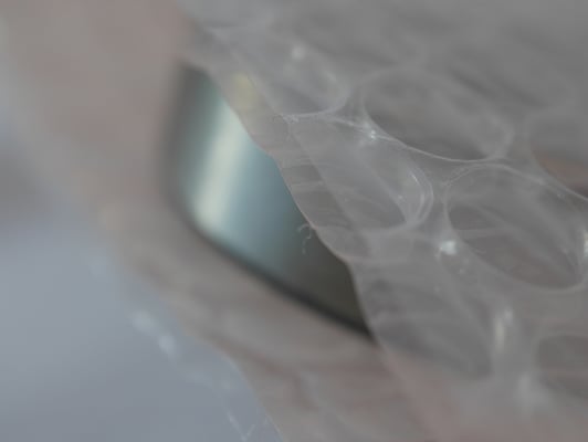 防錆フィルム三層品の断面部分アップ。