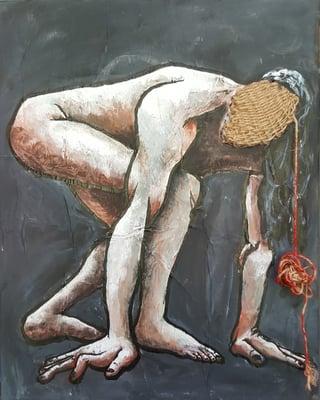 "Ravel", 24"x 18", Mixed Media Painting, 2018