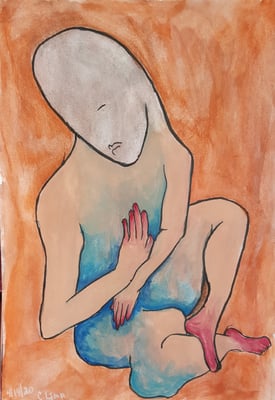 "Untitled", 10"x7", Gouache and Ink on Paper, 2020