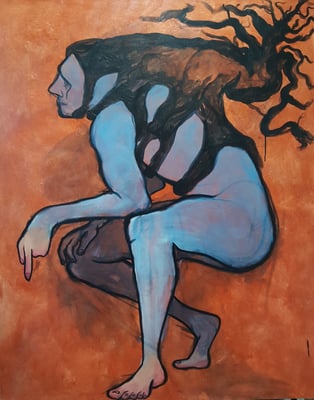 "Hypoxia ", 5'x4', Acrylic on Canvas, 2020. 