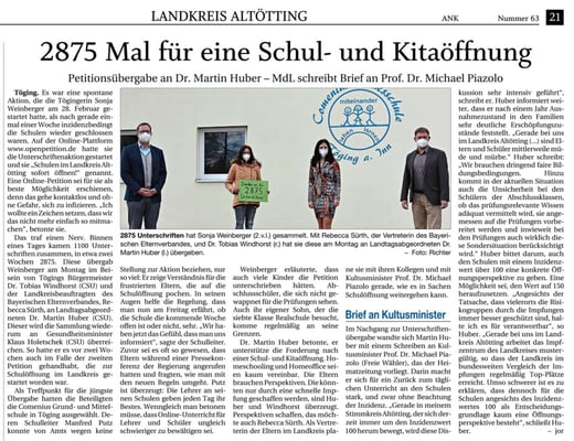 17.03.2021 - 2875 mal für eine Schul- und Kitaöffnung - pnp