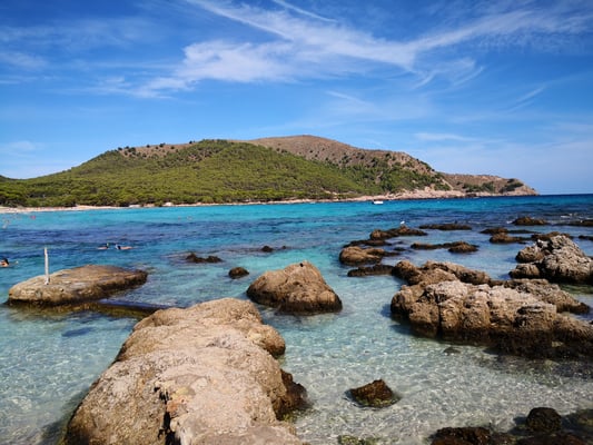 Ambra am Strand von Cala Rajada