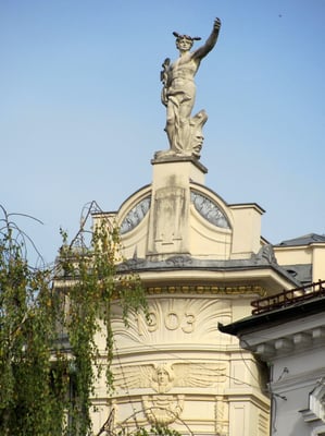 Statue des Gottes Merkur, des Beschützers der Händler