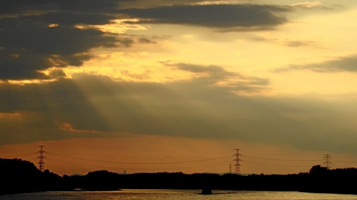 Sonnenuntergang auf der Donau