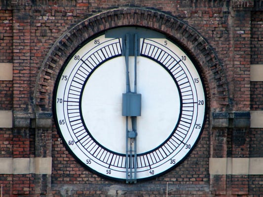 die Anzeige des Gas-Füllstandes erfolgte über die sogenannte Gasometer-Uhr 