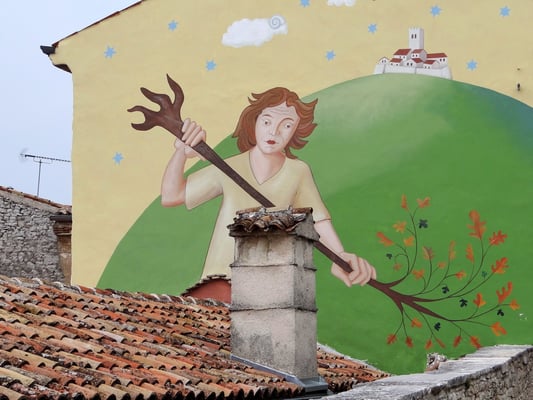 vielleicht stellt die Malerei den Veli Joze, den istrischen Riesen dar