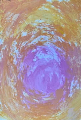 Bild 177: Flowing06_pfirsichgelb-rosa, Tempera, 70x100