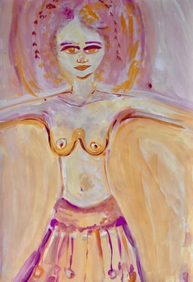 Bild 138: Hüterinnen-Archetypen_14_Gaia_Ernährende, Tempera, 35x70