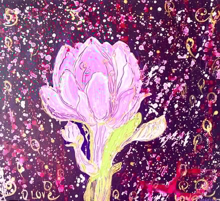 Bild 24: Die Blume der Fülle, Mischtechnik, 70x80, CHF 1260.00