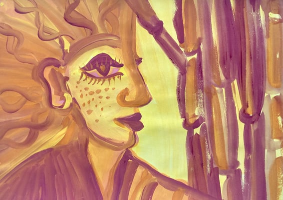 Bild 147: Hüterinnen-Archetypen_06_Seherin, Tempera, 35x70