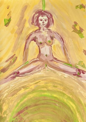 Bild 132: Hüterinnen-Archetypen_20_Harmonie und Balance, Tempera, 35x70