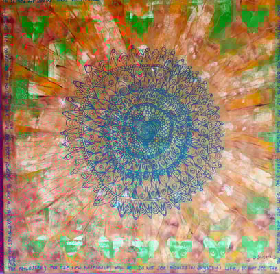 Bild 4: Stern der Fülle, Batik, Mischtechnik, 80x80, CHF 1260.00