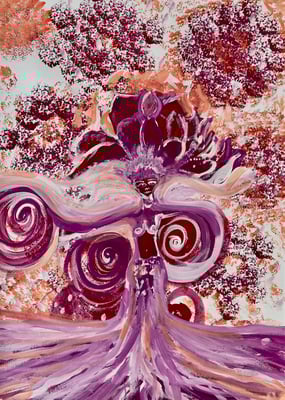 Bild 135: Hüterinnen-Archetypen_17_Rhythmusgebende, Tempera, 35x70