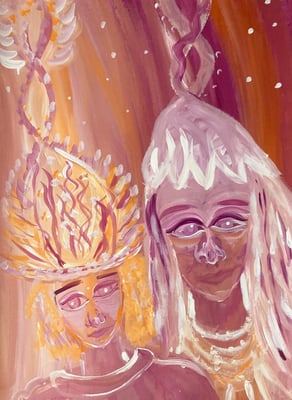 Bild 124: Hüterinnen-Archetypen_30, Tempera, 35x70, Tempera, 35x70