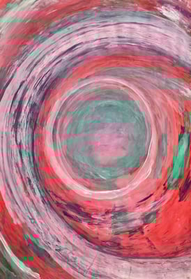 Bild 98: Universum22_Pastell-rosa-smaragd, Mischtechnik, 70x100