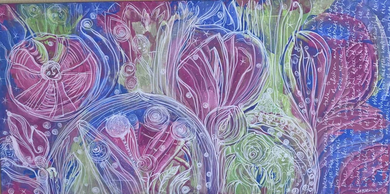 Bild 92: Elfen, Engel und Feen 11, Mischtechnik, 50x100, CHF 680.00