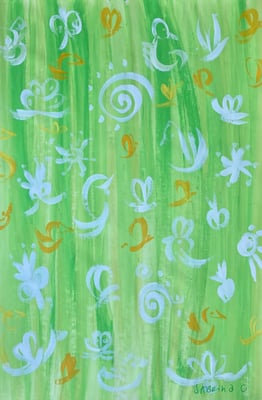 Bild 182: Flowing12_Leichtigkeit, Tempera, 70x100