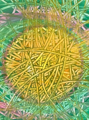 Bild 78: Lose Formen 9, Mischtechnik, 35x40, CHF 380.00