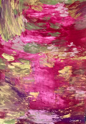 Bild 168: Natur04_Wasseroberfläche-goldig-magenta, Tempera, 70x100