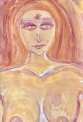 Bild 126: Hüterinnen-Archetypen_26_Gaia, Tempera, 35x70