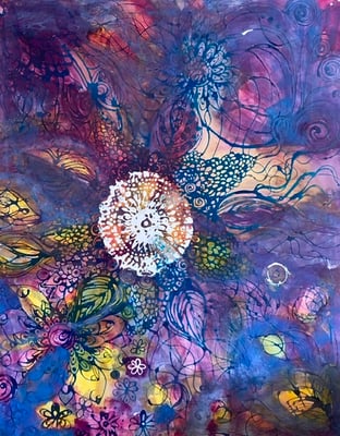 Bild 7: Die Mondin bei Nacht, Mischtechnik, 120x150, 3600.00