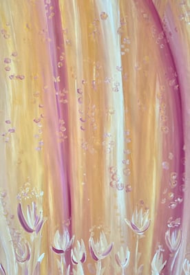 Bild 160: Blütenmeer01_pfirsich-weiss-rosa, Tempera, 70x100