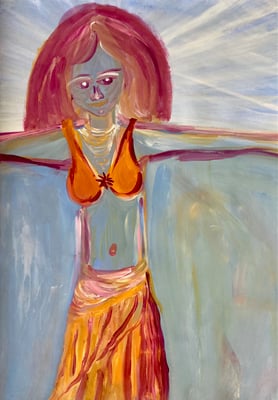 Bild 122: Hüterinnen-Archetypen_32_Herzerwärmende, Tempera, 35x70