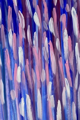 Bild 175: Flowing10_blau-weiss-rosa, Tempera, 70x100