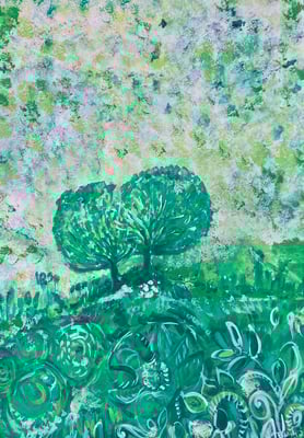 Bild 153: Baum05_Yin-Yang, Tempera, 35x70