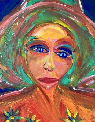 Bild 55: Frauen und Begleiterinnen 1, Mischtechnik, 30x40, CHF 820.00