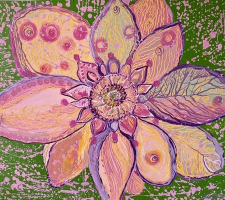 Bild 33: Stern der Fülle, die Blühende, Mischtechnik, 70x80, CHF 1080.00