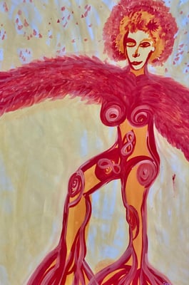 Bild 193: Hüterinnen03_Kundalini-Bewusstsein, Tempera, 70x100