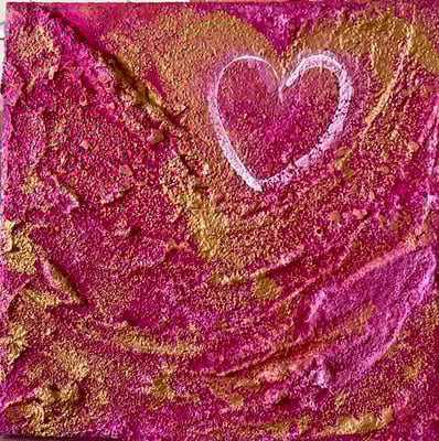 Bild 53: Herz 1, Mischtechnik, 20x20, CHF 280.00