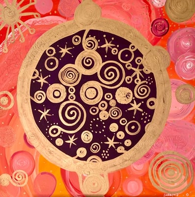 Bild 18: Stern der Fülle – orange-goldige Leichtigkeit, Acryl, 80x80, 1260.00