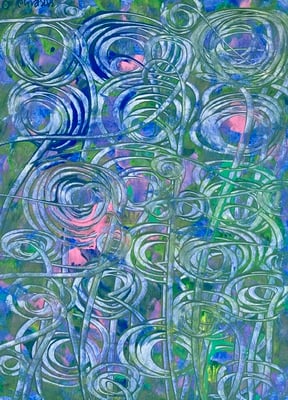 Bild 59: Lose Formen 5, Mischtechnik, 30x40, CHF 380.00