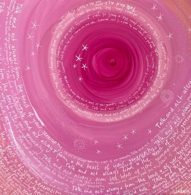 Bild 13: Das Universum, pink-rosa-weiss, Mischtechnik, 80x80, CHF 1260.00