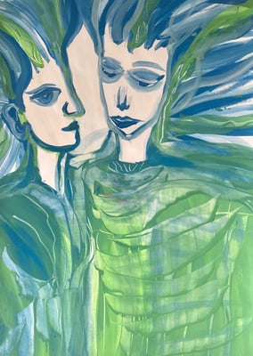 Bild 120: Hüterinnen-Archetypen_34_Synergie, Tempera, 35x70