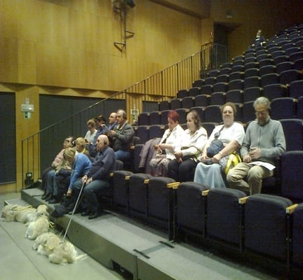 Photo de la salle et du public lors de la représentation des Bonnes à Charleroi