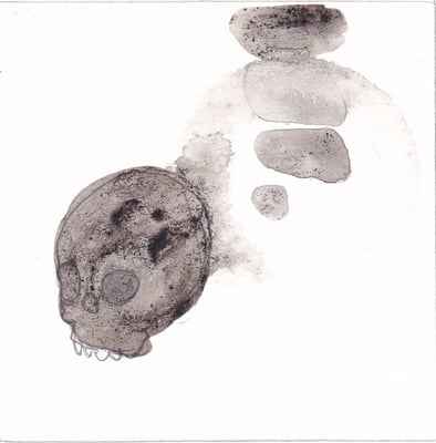 Sans titre, 2013, graphite, encre de Chine, 10 x 10 cm