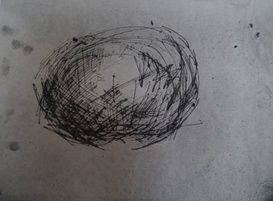 Sans titre, 2015, encre de Chine, pigments sur papier aquarelle moulin du coq, 325 g, 24 x 32 cm