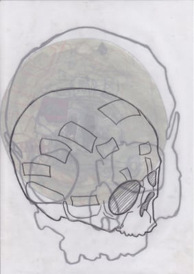 Sans titre, 2010, graphite, technique mixte sur calque, 21 x 29,7 cm