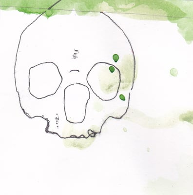 Sans titre, 2011, encre, aquarelle sur papier, 15 x 15 cm