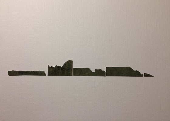 Horizon, 2015, papiers découpés, technique mixte, 2 x 17,5 cm