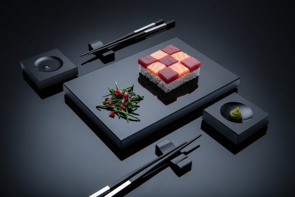 Sushi-Set, Produktfoto für Black-Glass von Jürgen Müller, Bargteheide, Hamburg, Lübeck & Metropolregion