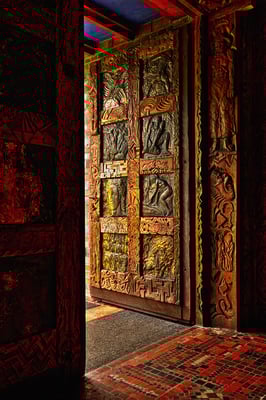 Tür zum Eddasaal, Kunststätte Bossard, Fotograf Jürgen Müller, Bargteheide, Stormarn