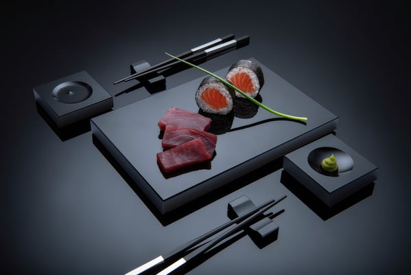 Sushi-Set, Produktfoto für Black-Glass von Jürgen Müller, Bargteheide, Hamburg, Lübeck & Metropolregion