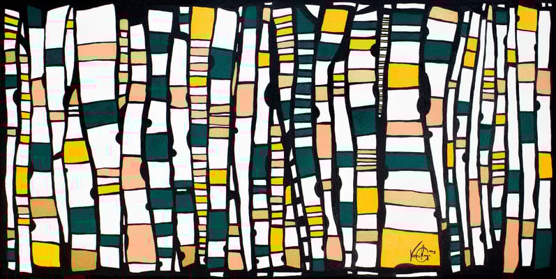 Veronika Spleiss "Growth" 2019/2022, 40x80 cm, Acrylic on canvas